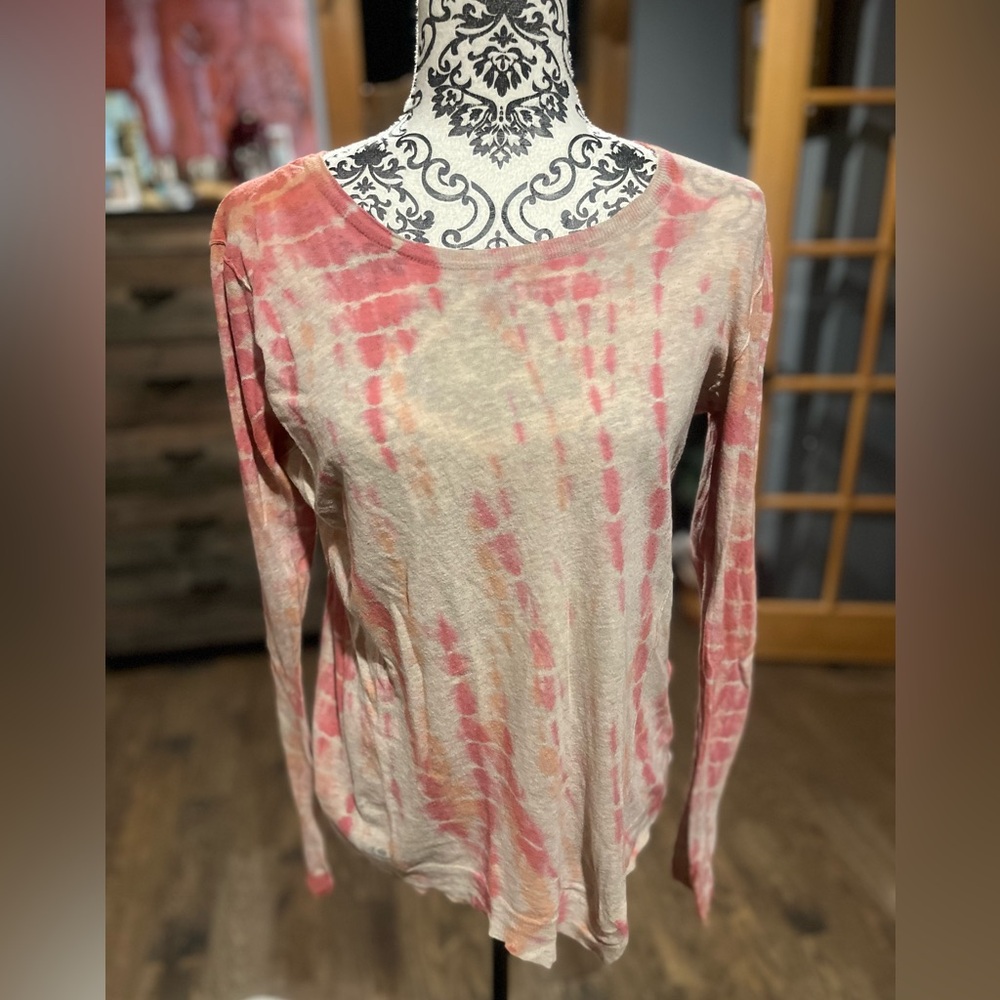 Zadig & Voltaire Red and Cream Long Sleeve Top